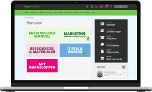 Loppe Academy vist på en bærbar