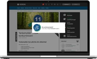 Verdis Academy vist på en bærbar